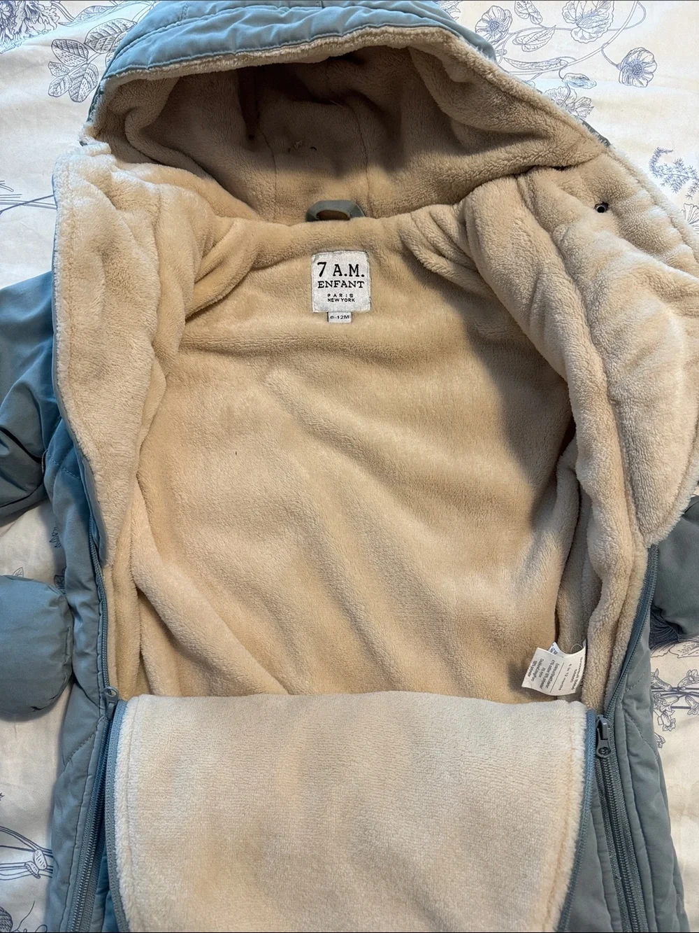 7 a.m enfant snowsuit; size 6-12 months